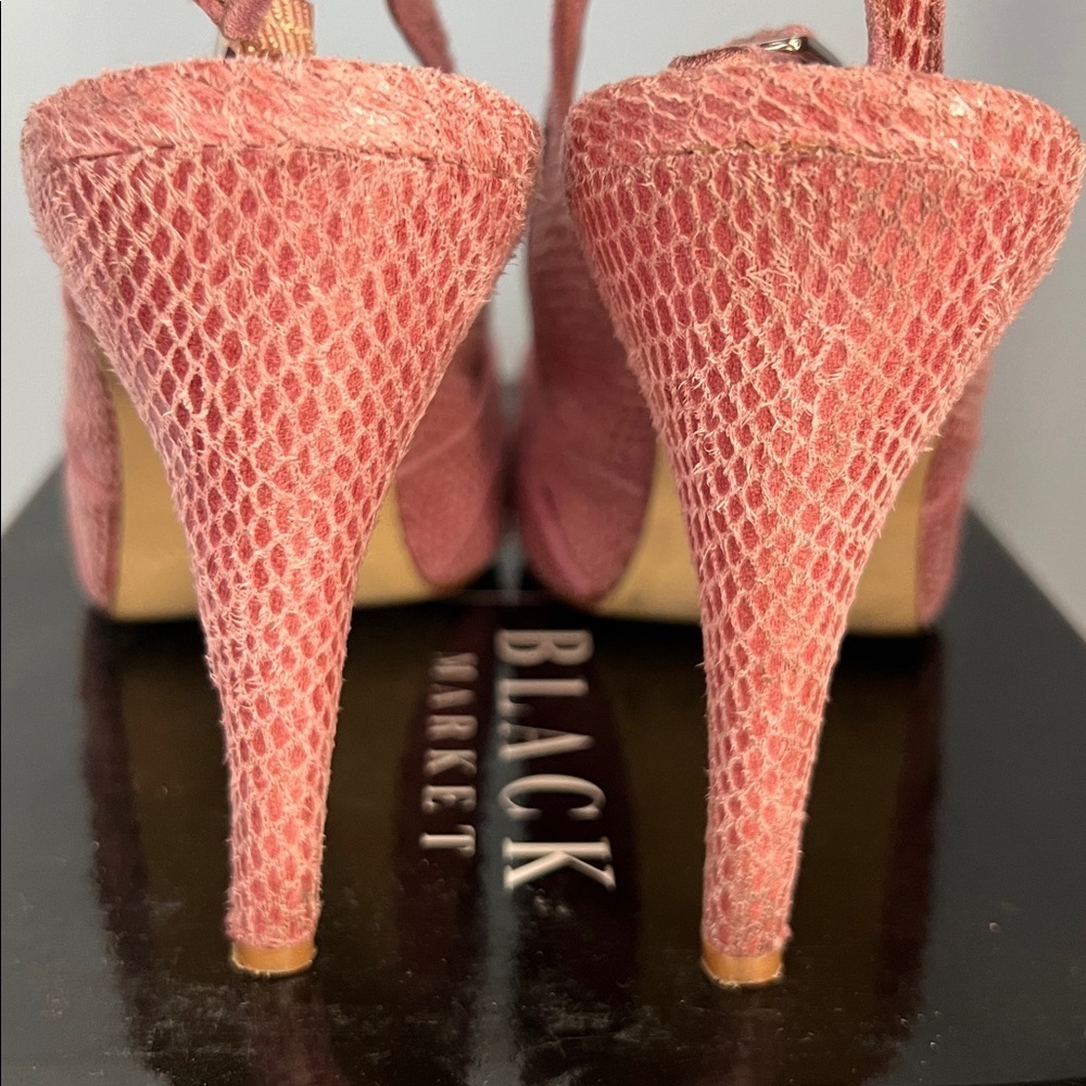 White House Black Market Pink Peep-Toe Heels - Picture 5 of 7